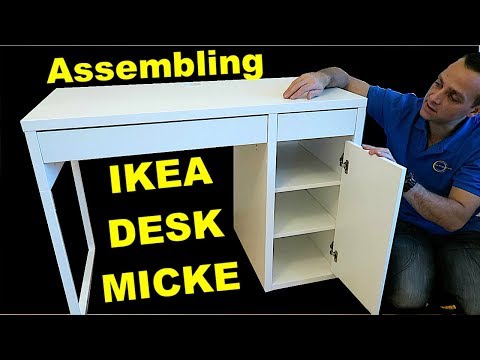 Part of a video titled Ikea MICKE desk assembly - YouTube