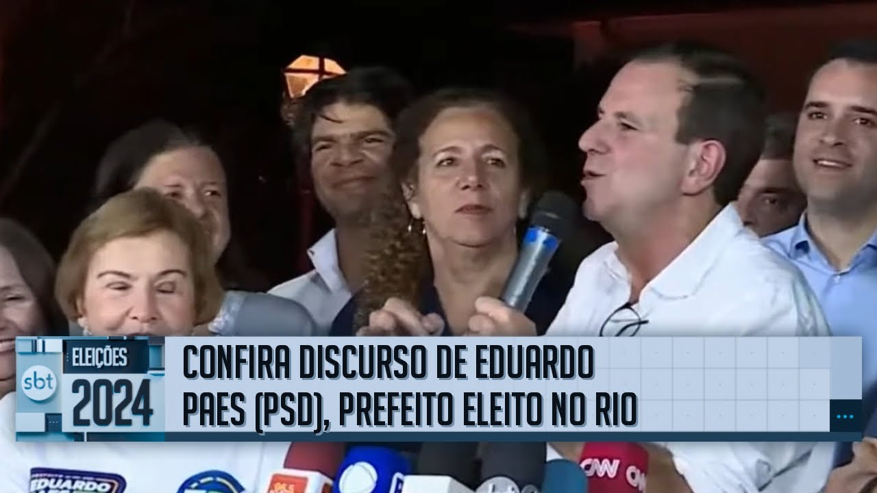 Eleições 2024: Confira discurso de Eduardo Paes (PSD), prefeito eleito no Rio