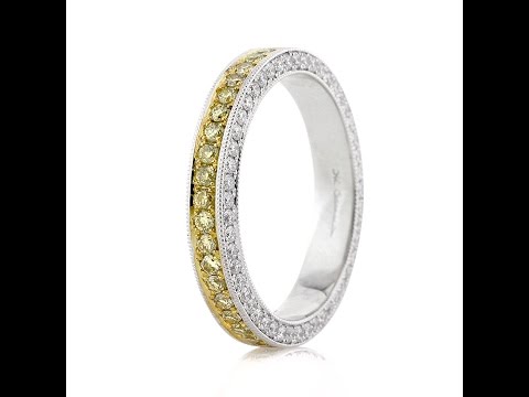Mark Broumand - 1.40ct Fancy Yellow Round Brilliant Cut Diamond Eternity Band