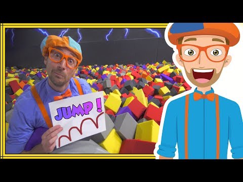 Jumping Animals for Kids by Blippi | Learn at an Indoor Trampoline Park