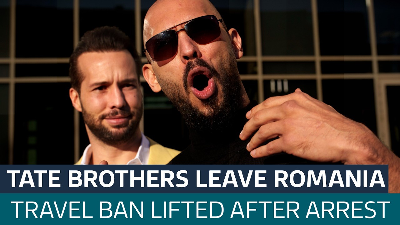 Andrew and Tristan Tate leave Romania on plane bound for US after travel ban lifted | ITV News