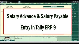How to Enter Salary and Salary Advance Entries in Tally ERP9