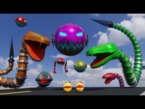 Pacman and Ms Pacman VS ALL MONSTERS || BEST ADVANTURES IN 2023 (first half)