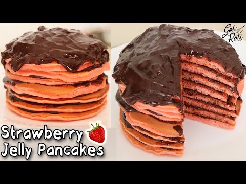 JELLY PANCAKES - How to make strawberry pancakes with JELLY powder - GolRoti