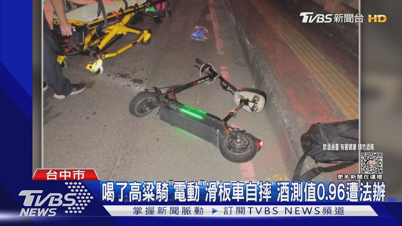 喝了高粱騎「電動」滑板車自摔　酒測值0.96遭法辦