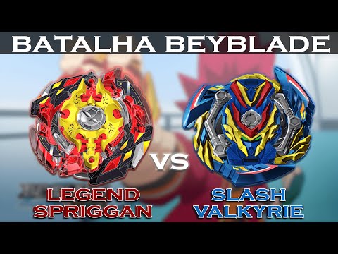 Beyblade Batalha - Slash Valkyrie.Bl.Pw RETSU VS Legend spriggan.7.Mr (direita) Beyblade Burst