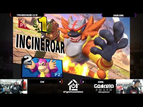 Smash Ultimate Tournament 1/15/19 - D3king(DK/Simon) Vs Czan(Incineroar). - Losers Semi