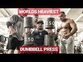 HEAVIEST DUMBBELL PRESS IN THE WORLD WITH RONNIE COLEMAN 250 POUNDS EACH
