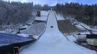 preview picture of video 'Vorbereitung auf das große Weltcup Skispringen in Willingen 2014, Mühlenkopfschanze, von tubehorst1'