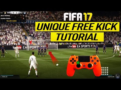 FIFA 17 NEW UNIQUE MAGIC FREE KICK TECHNIQUE TUTORIAL - HOW TO SCORE FREE KICKS IN FIFA 17