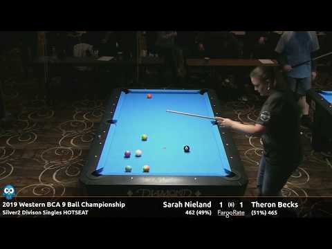 Sarah Nieland vs Theron Becks - Silver2 Singles Hotseat - 2019 Western BCA 9-Ball Championship