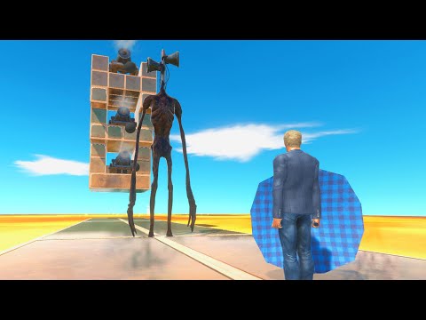 Creepy Siren Head And other Monster Run Away From The Cannonball - Animal Revolt Battle Simulator