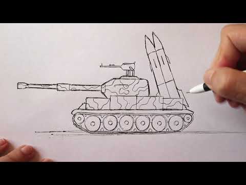 How to draw an Army Tank - YouTube