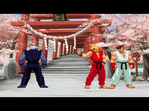 Oni vs Ryu & Ken. Capcom vs SNK MUGEN Battle