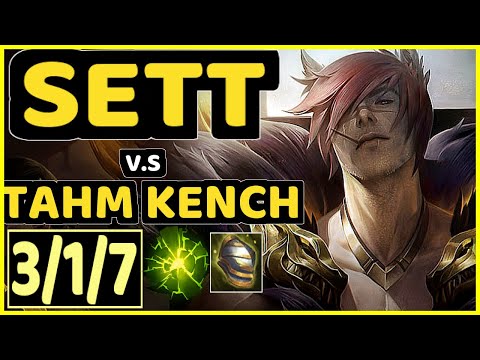 SKT T1 FAKER (SETT) vs TAHM KENCH - 3/1/7 KDA BOTTOM SUPPORT GAMEPLAY - KR Ranked GRANDMASTER