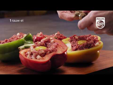 Philips Chef recept - Gevulde paprika uit de Airfryer XXL