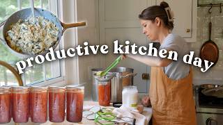 A Productive Day in the Kitchen | Canning Tomatoes & Cooking for My Family of 6