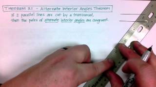 Geometry 3-2:  Use Parallel Lines and Transversals