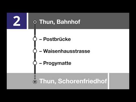 STI Ansagen - 2 Thun, Bahnhof - Schorenfriedhof