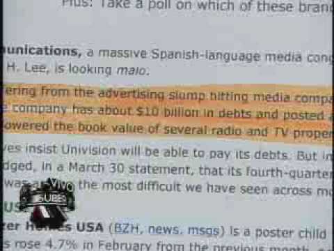 SuperXclusivo 4/20/09 - Podría quebrar Univisión