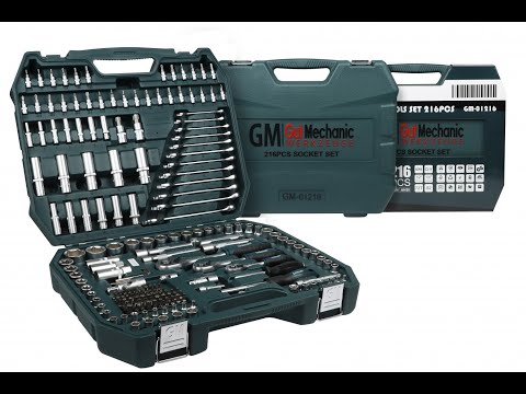 Набір інструментів GUT MECHANIC 216 шт тріскачки, головки, біти