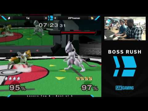 Boss Rush: Shroomed Losers Top 8 - Taj (Mewtwo) vs ZIP|Yeeman (Fox)