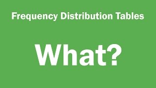 Frequency distribution tables - What