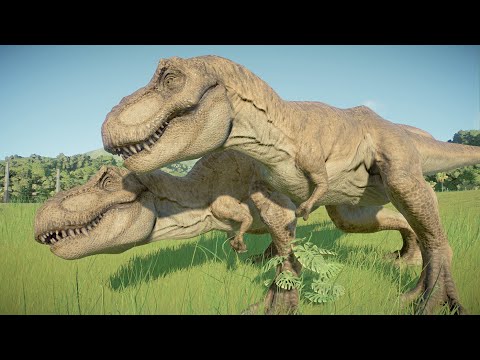 2 Tyrannosaurus Vs 5 Carnotaurus, 5 Baryonyx, 5 Allosaurus - Jurassic World Evolution 2