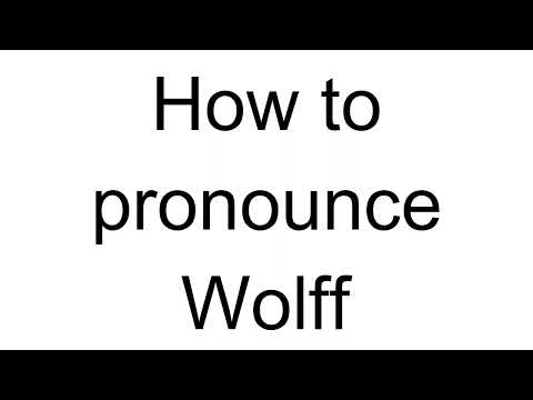 How to Pronounce Wolff (German)