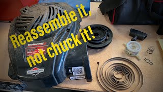 Fix Briggs All Plastic Recoil Pull Starter Assembly