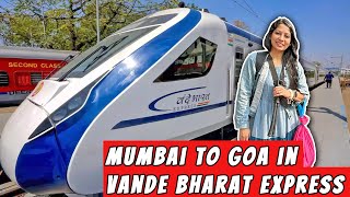 Vande Bharat Train Experience Vlog with full details | Mumbai to Goa | Exploring South Goa Day 1