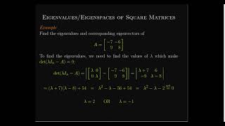 Introduction to Eigenvalues and Eigenspaces