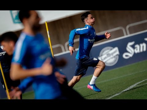 Juanpi completa el segundo entrenamiento de la semana del Málaga