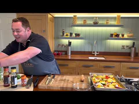 Mackerel & vegetable tray bake