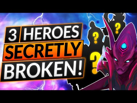 3 SECRETLY BROKEN HEROES for FREE MMR - NOBODY Understands This - Dota 2 Guide