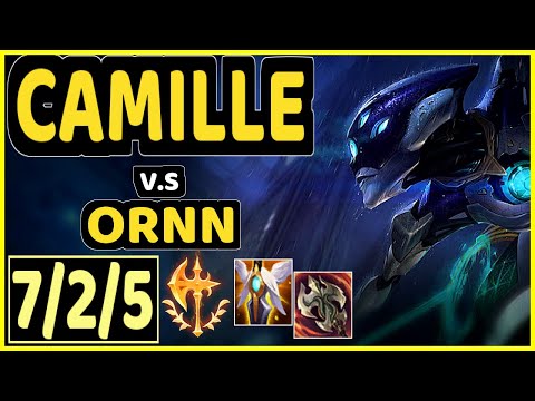 LONELY (CAMILLE) vs ORNN - 7/2/5 KDA TOP GAMEPLAY - KR Ranked MASTER