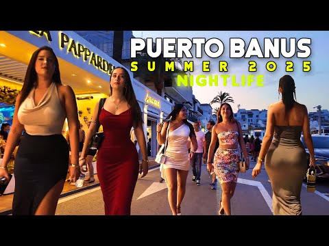 NIGHTLIFE MARBELLA PUERTO BANUS SUMMER 2025 JUNE SPAIN 🇪🇸 Málaga [4K]