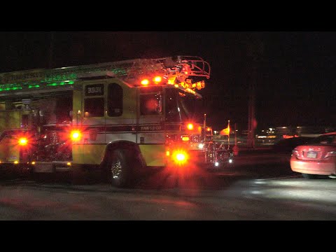 Ladder 33 arriving to Knights Inn for the Automatic Fire Alarm