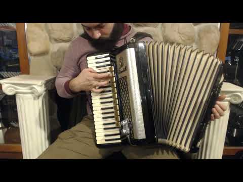 5813 - Black Gold Scandalli Piano Accordion LMMH 41 120 $1999