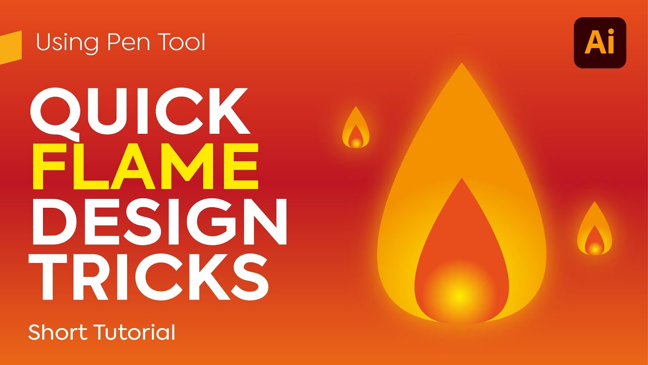 Learn How to make Quick Flame Tricks in Illustrator | #flame #adobe illustrator tutorials #flametuts