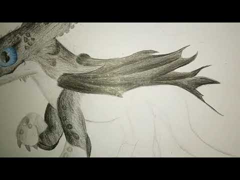 Night Light Fury Grown Up Speed Drawing / HTTYD 3