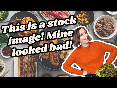 Sitting on the floor, eating Korean BBQ!