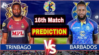 CPL 2022 | Trinbago Knight Riders vs Barbados Royal | 16th Match Prediction | pitch report analysis