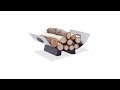 Panier bûches de bois en inox Gris - Argenté - Bois manufacturé - Métal - Matière plastique - 41 x 16 x 33 cm