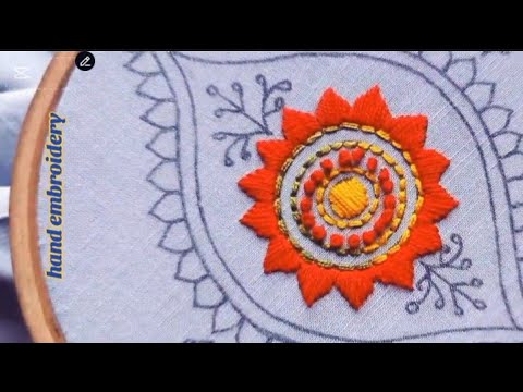 Yellow flower design 2024 | Hand Embroidery Flowers 🌹🌺