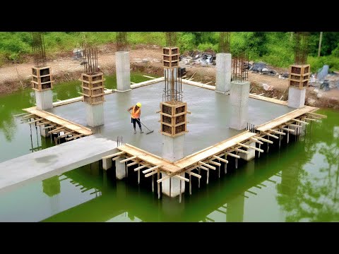 Unbelievable: This woman restored an abandoned fish pond and built a two-story concrete house