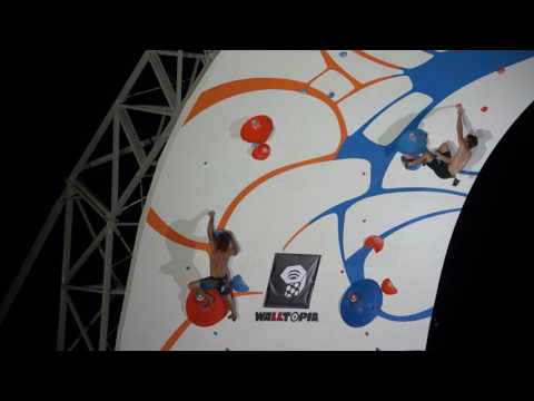 Chris Sharma and Jan Hojer's 1st climb at Psicobloc Masters 2016 (seeding round)