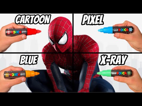 Drawing Spiderman In 4 Different Styles!