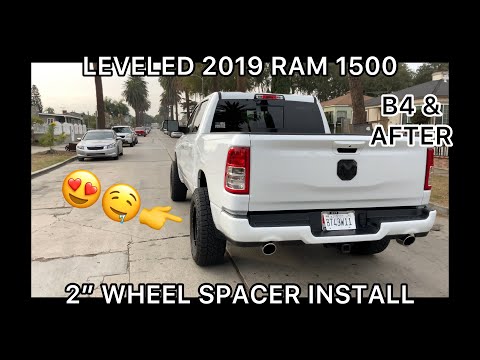 Leveled 2019 Ram 1500 2” Mammoth Wheel Spacer Install | Before and After Photos | DIY | Hub Centric