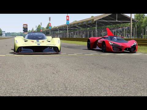 Aston Martin Valkyrie AMR Pro vs Ferrari F80 Concept at Monza Full Course
